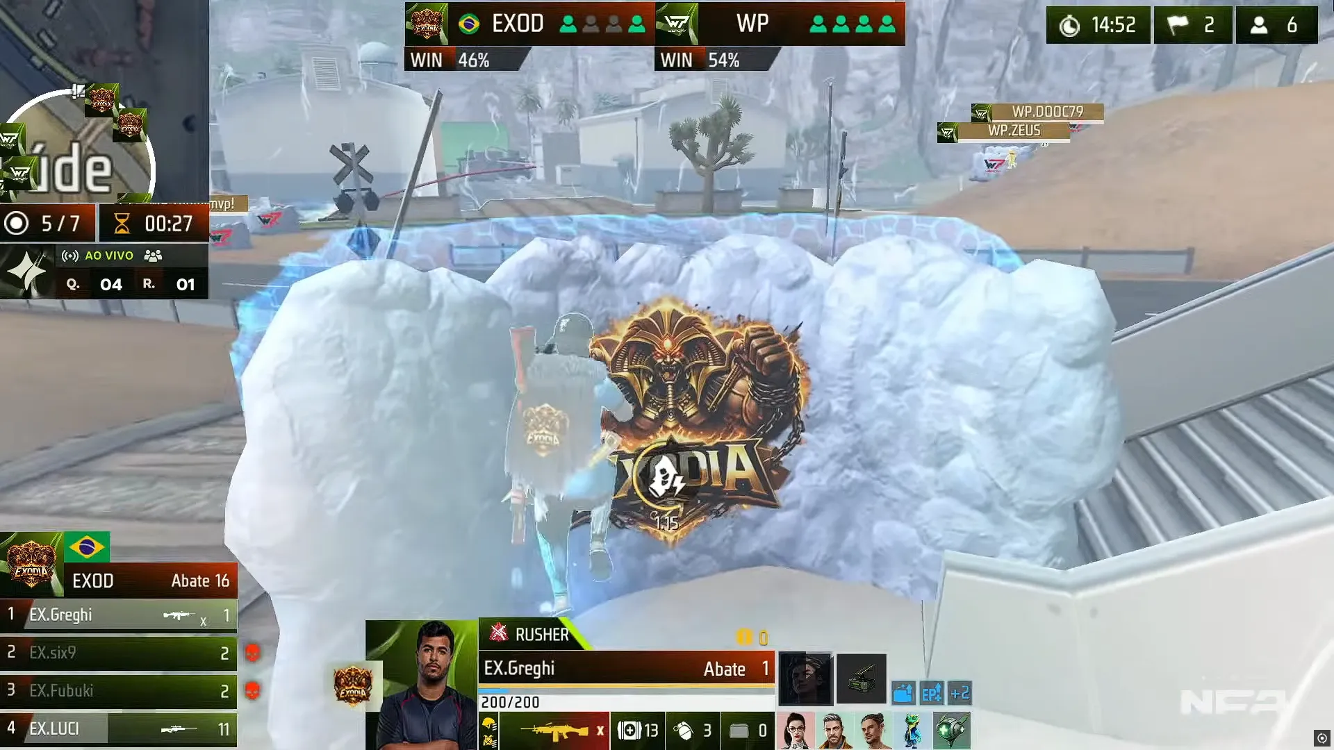 Observer mostrando combate entre equipos en Free Fire