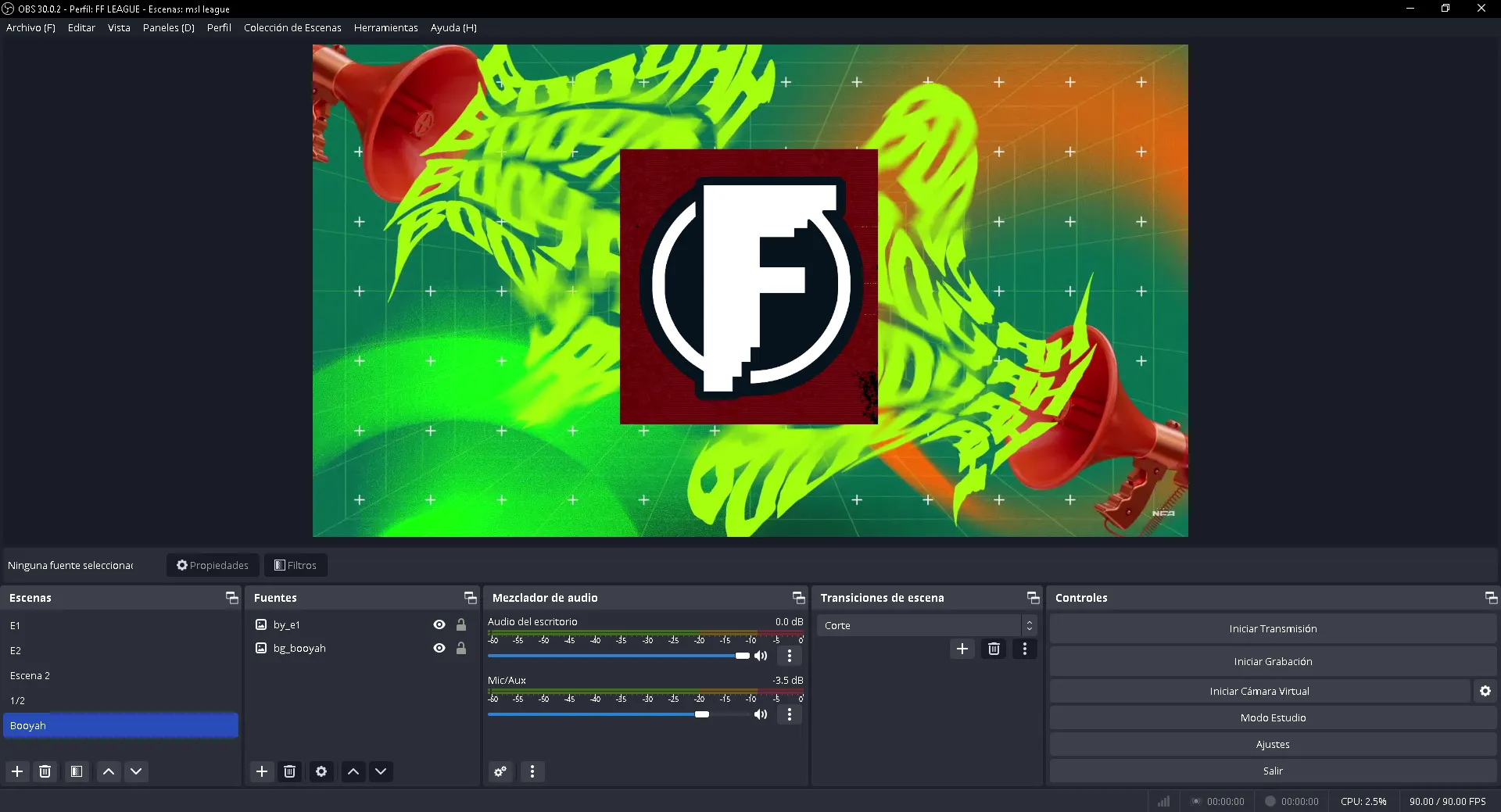 Escenas de OBS para torneos de Free Fire