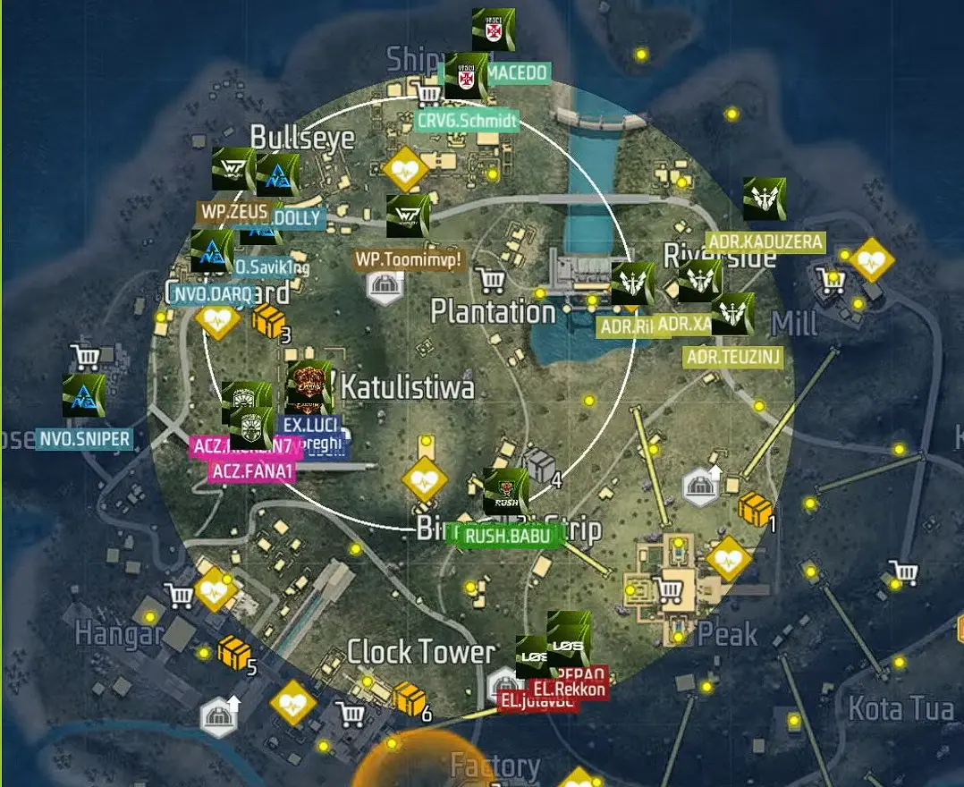 Rotación estratégica en mapa de Free Fire